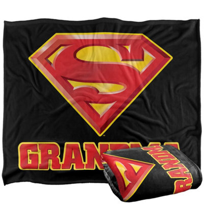 DC comics Superman Grandma Logo Blanket Multicoloured (One Size) from B&Q