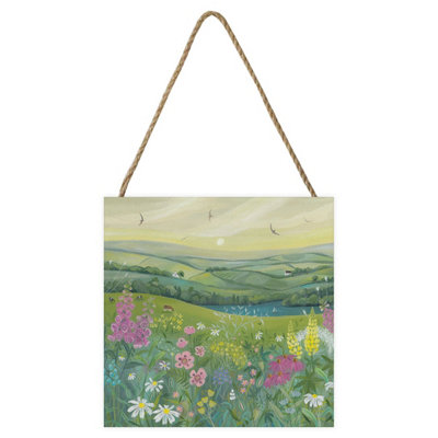  - Julia Crossland Morning Light Wooden Block Multicoloured (20Cm X 20Cm X 2.7Cm)