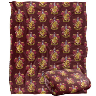 Harry Potter Gryffindor Repeat Print Blanket Multicoloured (One Size) from B&Q