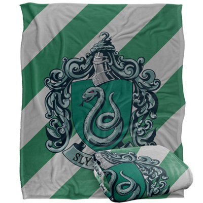 Harry Potter Slytherin Striped Blanket Multicoloured (One Size) from B&Q