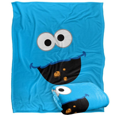 Sesame Street Face Cookie Monster Blanket Multicoloured (One Size) from B&Q
