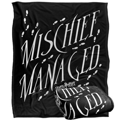 B&Q -  Mischief Managed Text Blanket Multicoloured (One Size)