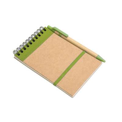 Midocean Sonora Recycled A6 Notepad And Pen Lime/beige (One Size) from B&Q