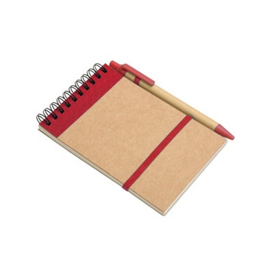Midocean Sonora Recycled A6 Notepad And Pen Red/beige (One Size) from B&Q