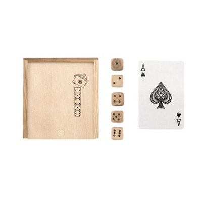 Midocean Las Vegas Playing Cards And Dice Set Wood (One Size) from B&Q