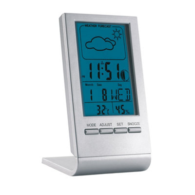 Midocean Sky Digital Desk Clock Silver (10.5Cm X 5.5Cm X 5Cm) from B&Q