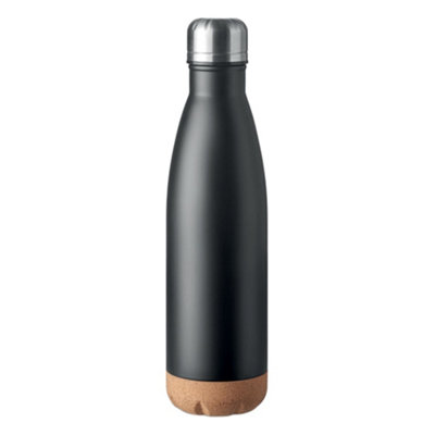 Midocean Aspen Cork Double Wall 500Ml Water Bottle Black (One Size) from B&Q