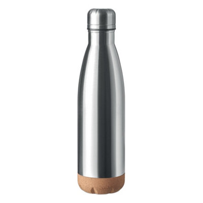 Midocean Aspen Cork Double Wall 500Ml Water Bottle Matt Silver (One Size) from B&Q