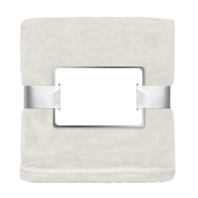 Midocean Davos Flannel Blanket Beige (One Size) from B&Q