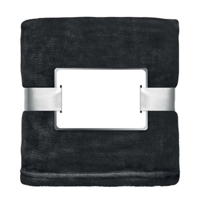 Midocean Davos Flannel Blanket Black (One Size) from B&Q