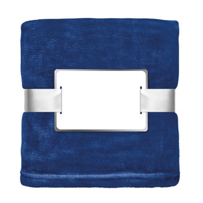 Midocean Davos Flannel Blanket Blue (One Size) from B&Q