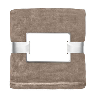 Midocean Davos Flannel Blanket Khaki (One Size) from B&Q