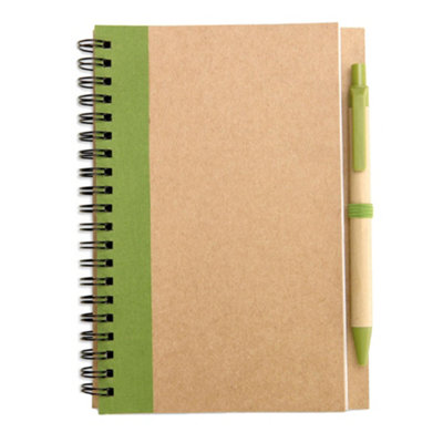 Midocean Sonora Plus Recycled B6 Notebook With Pen Lime (One Size) from B&Q