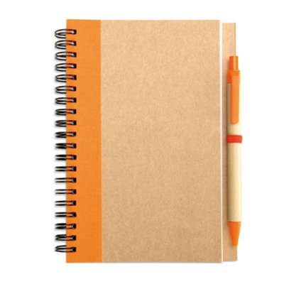 Midocean Sonora Plus Recycled B6 Notebook With Pen Orange (One Size) from B&Q