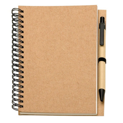 Midocean Bloquero Recycled B6 Notebook With Pen Beige (One Size) from B&Q