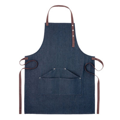 Midocean Denipur Adjustable Denim Apron Blue (One Size) from B&Q