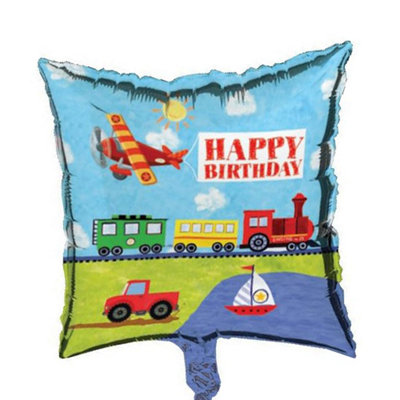 Creative Party On The Go Metallic Square Happy Birthday Foil Balloon Multicoloured (One Size) from B&Q