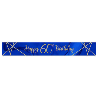 B&Q Blue/Gold Creative Party Happy 60Th Birthday Foil Banner (One ) 2.74M