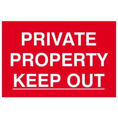Scan Private Property Keep OutPvc Sign 300 X 200mm Multi Colour (200 X 300mm) from B&Q