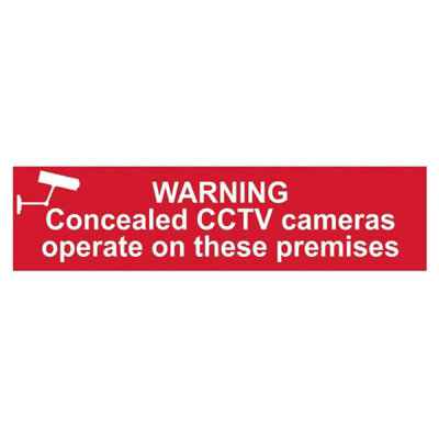 Scan Warning Concealed Cctv CameraPvc Sign 200 X 50mm Multi Colour (200 X 50mm) from B&Q