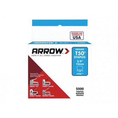 Arrow T50 Staples Multi Colour (10Mm (3/8In)) Size 0.050