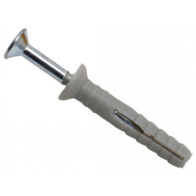 Masonmate Nylon Hammer-In Fixing Multi Colour (5 X 30mm (200)) from B&Q