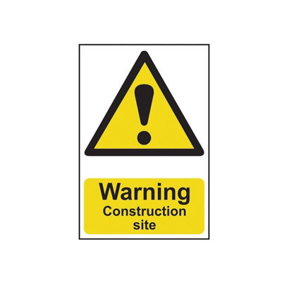 - Scan Warning Construction SitePvc Sign 200 X 300mm Multi Colour (200 X 300mm)