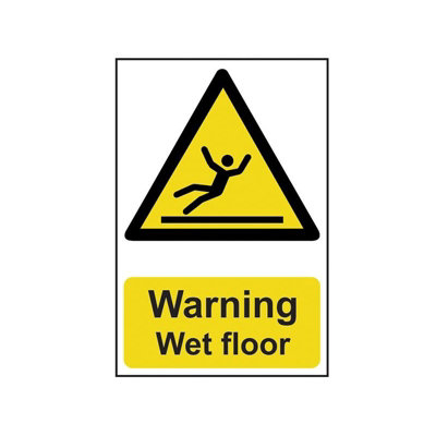 Scan Warning Wet FloorPvc Sign 200 X 300mm Multi Colour (200 X 300mm) from B&Q