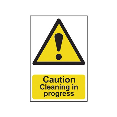 Scan Caution Cleaning In ProgressPvc Sign 200 X 300mm Multi Colour (200 X 300mm) from B&Q