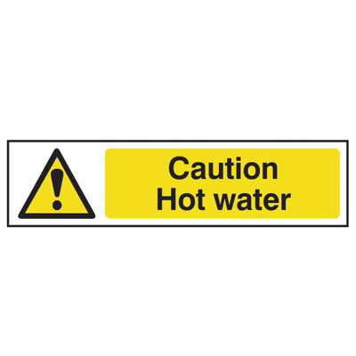 Scan Caution Hot WaterPvc Sign 200 X 50mm Multi Colour (200 X 50mm) from B&Q