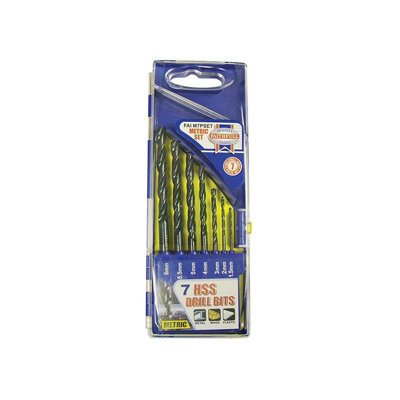 B&Q -  Hss Drill Bit SetMetric Multi Colour (Set Of 7)