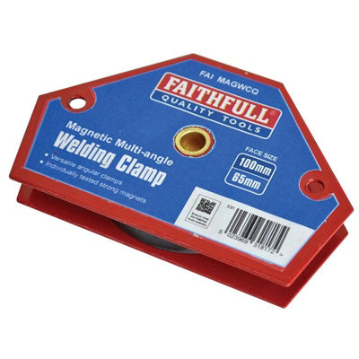 Faithfull Welding Magnet Quick Clamp 100 X 65mm Multi Colour (100 X 65 X 14mm) from B&Q