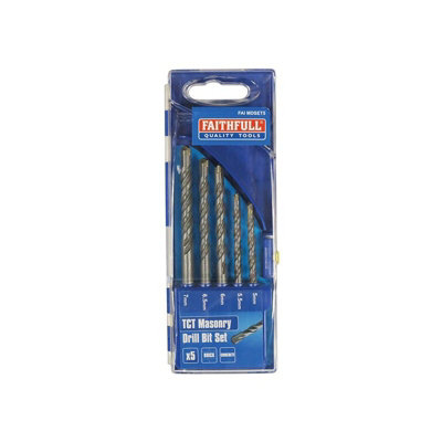 B&Q Faithfull Standard Masonry Drill Set Multi Colour (5 Piece Set: 5, 5.5, 6, 6.5 And 7Mm)