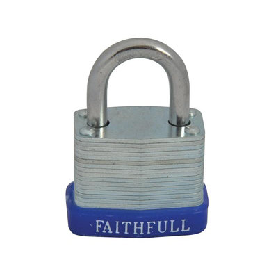 B&Q Faithfull Laminated Steel Padlock Multi Colour (30Mm)