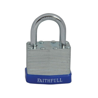 B&Q Faithfull Laminated Steel Padlock Multi Colour (40Mm)