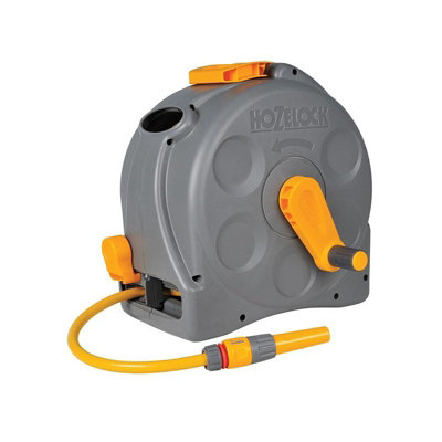 Hozelock 2415 25M 2-In-1 Compact Hose Reel + 25M Of Starter Hose Multi Colour (One Size) from B&Q