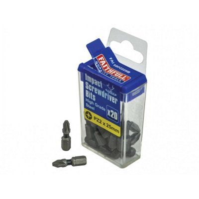 Faithfull Impact Screwdriver Bits, Pozidriv Multi Colour (Pz2 X 25Mm)