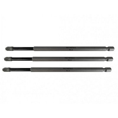 B&Q Faithfull Impact Screwdriver Bits, Pozidriv Multi Colour (Pz3)