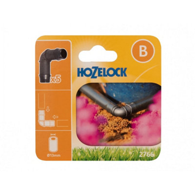 Hozelock 2766 90 Elbow Connector 13mm (Pack 5) Multi Colour (Pack Of 5) from B&Q