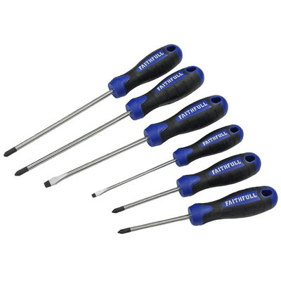 Faithfull Boxed Soft Grip Screwdriver Set6 Piece Multi Colour (One Size)