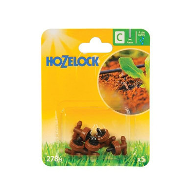Hozelock 2784 In Line Pressure Dripper 4mm (Pack 5) Multi Colour (One Size) from B&Q