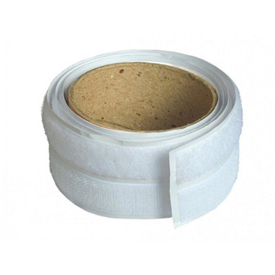 Faithfull Hook & Loop Self-Adhesive Tape 20mm X 1M White White (20mm X 1M) from B&Q