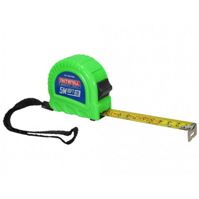 Faithfull Twin Lock Tape Measure 5M/16Ft (Width 19mm) Multi Colour (One Size) from B&Q