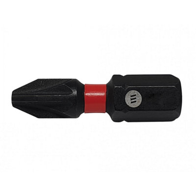 Forgefix Forgefast Impact BitsPozidriv Compatible Black Phosphate (Pz1 X 25mm Card Of 2)