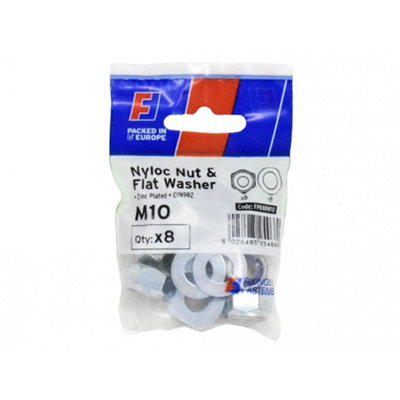 Forgefix Nyloc Nut & WasherForgepack Multi Colour (M10) from B&Q