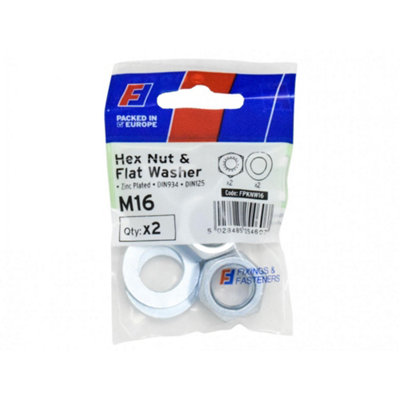 Forgefix Nut & WasherForgepack Multi Colour (M16) from B&Q