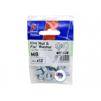 Forgefix Nut & WasherForgepack Multi Colour (M8) from B&Q