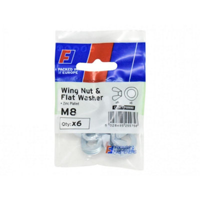 Forgefix Nwing Nut & Washer Multi Colour (M8) from B&Q