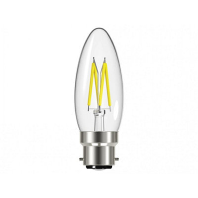Energizer Led Candle Filament Non-Dimmable Bulb Multi Colour (Bc (B22) 470 Lumen 4W) from B&Q