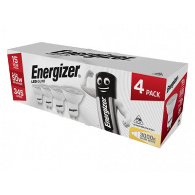 Energizer Led Gu10 50 Non-Dimmable Bulb, Warm White 345 Lm 4.2W (Pack 4) - Image 4
